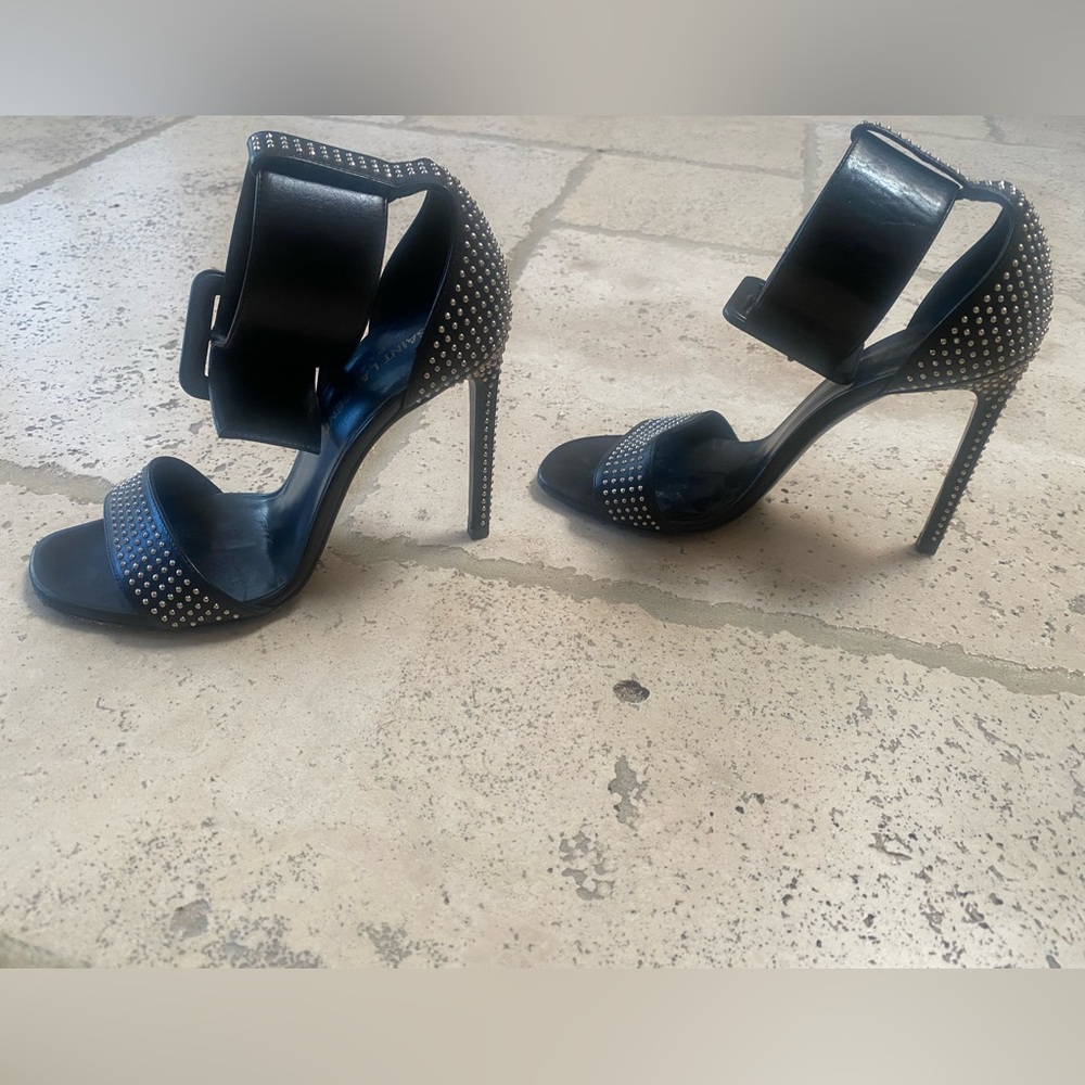 Saint Laurent Black Crystal Embellished Heels - Picture 6 of 8